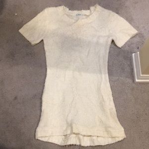 Kimchi blue medium faux fur white cream dress